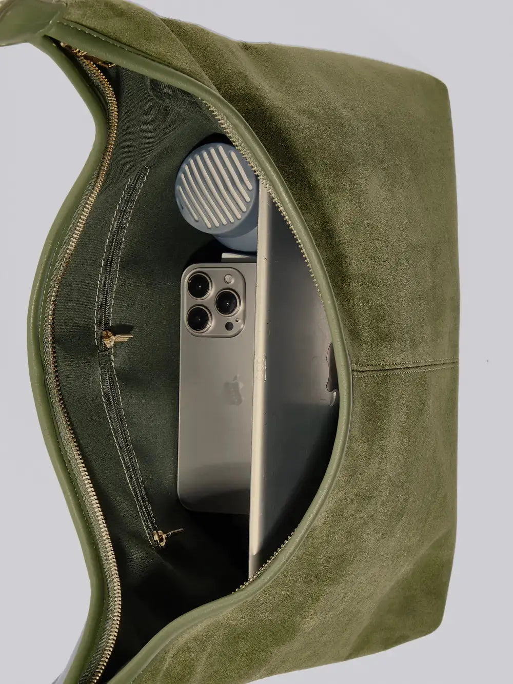 Suede Daily Leather Tote Noirvere