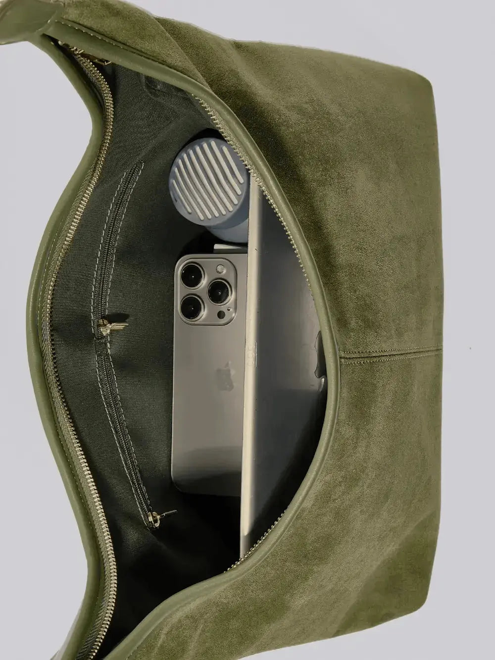 Suede Daily Leather Tote Noirvere