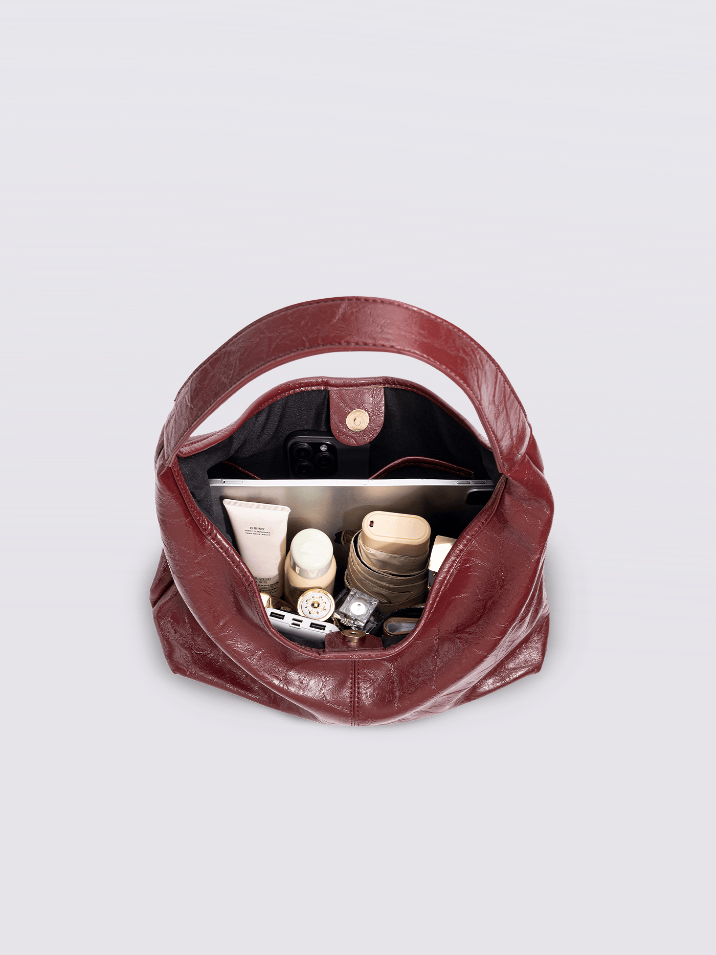 Scarlett Distressed Leather Tote Noirvere