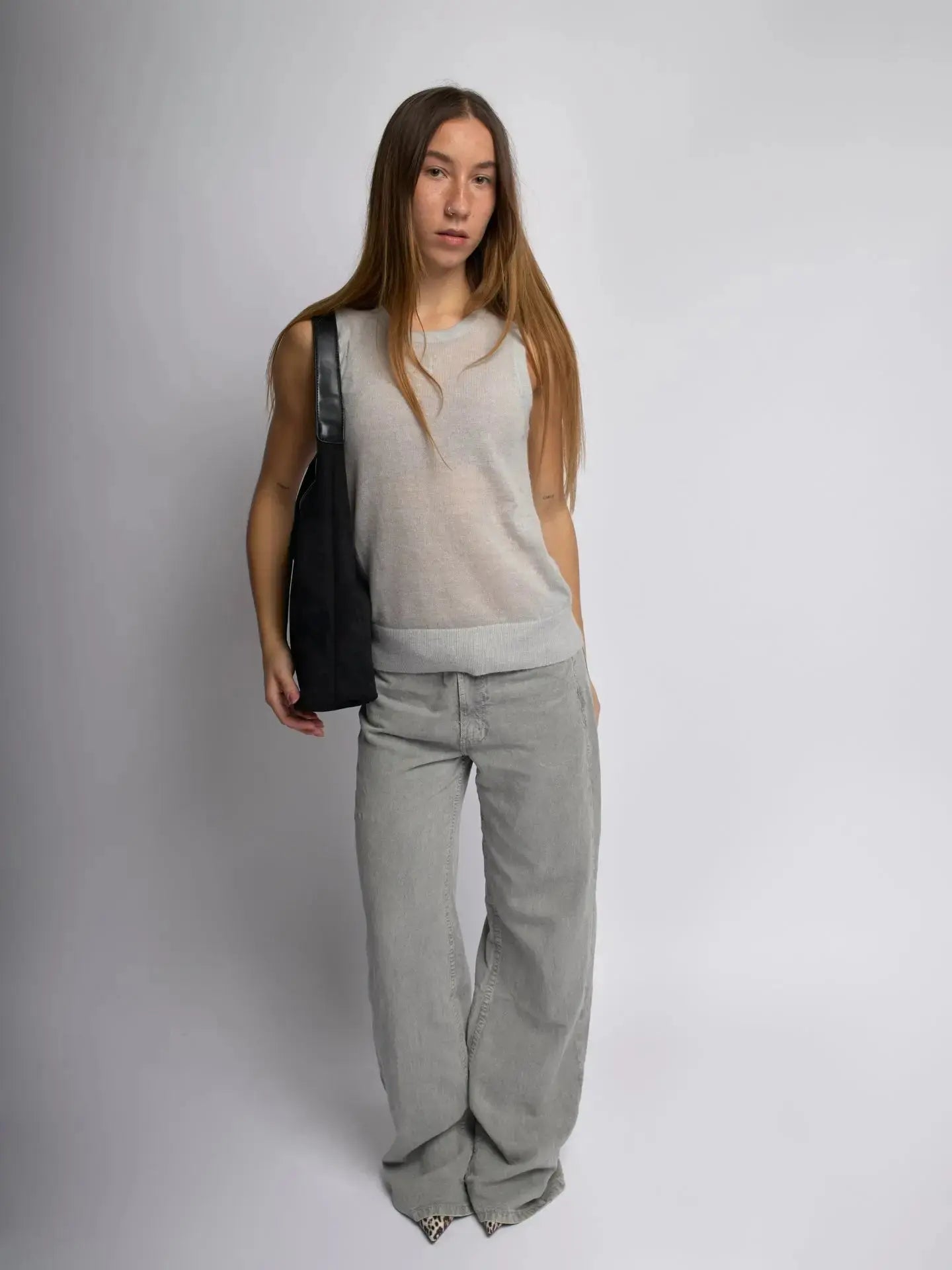 Suede Daily Leather Tote Noirvere