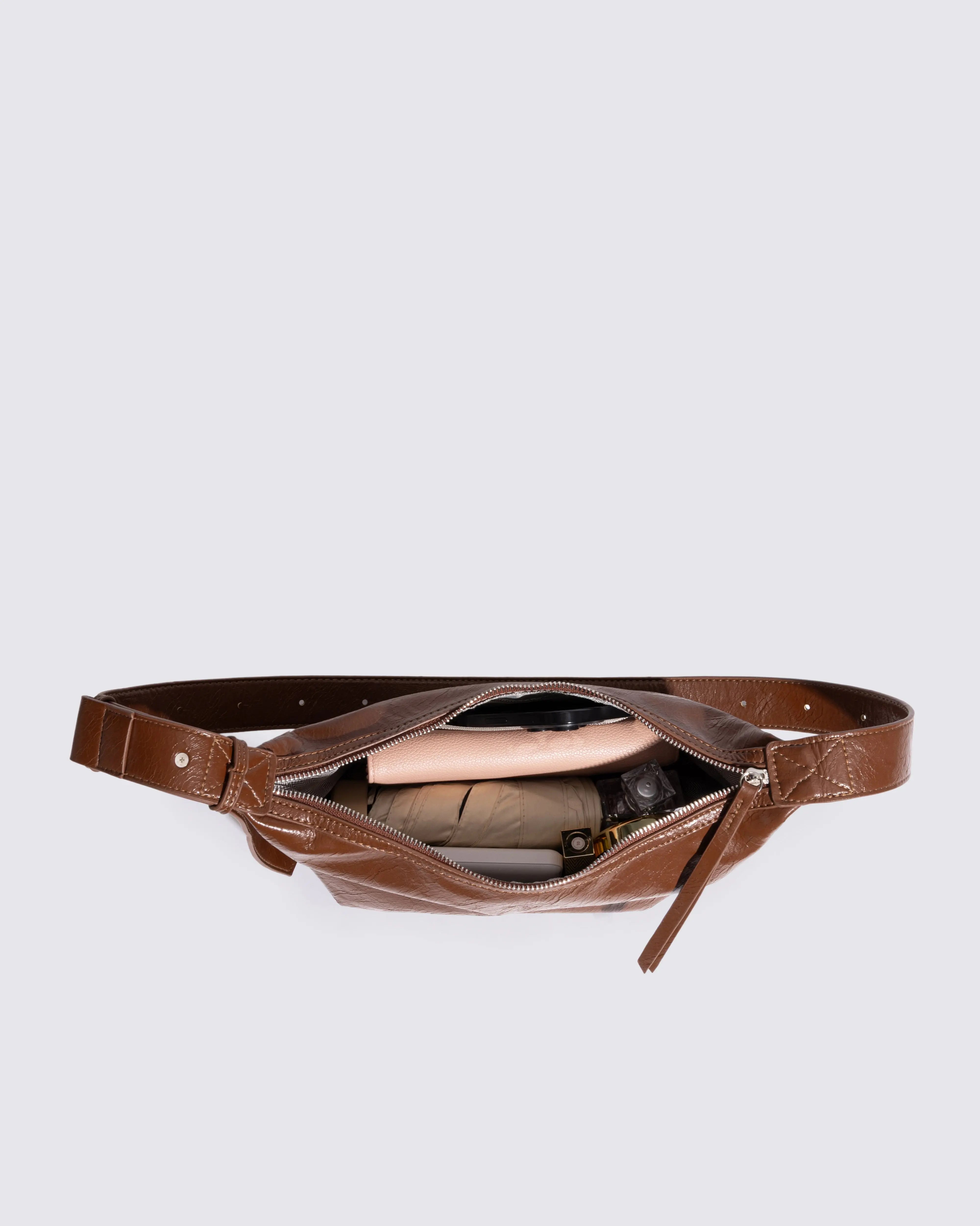 Frida Distressed Leather Sling Noirvere