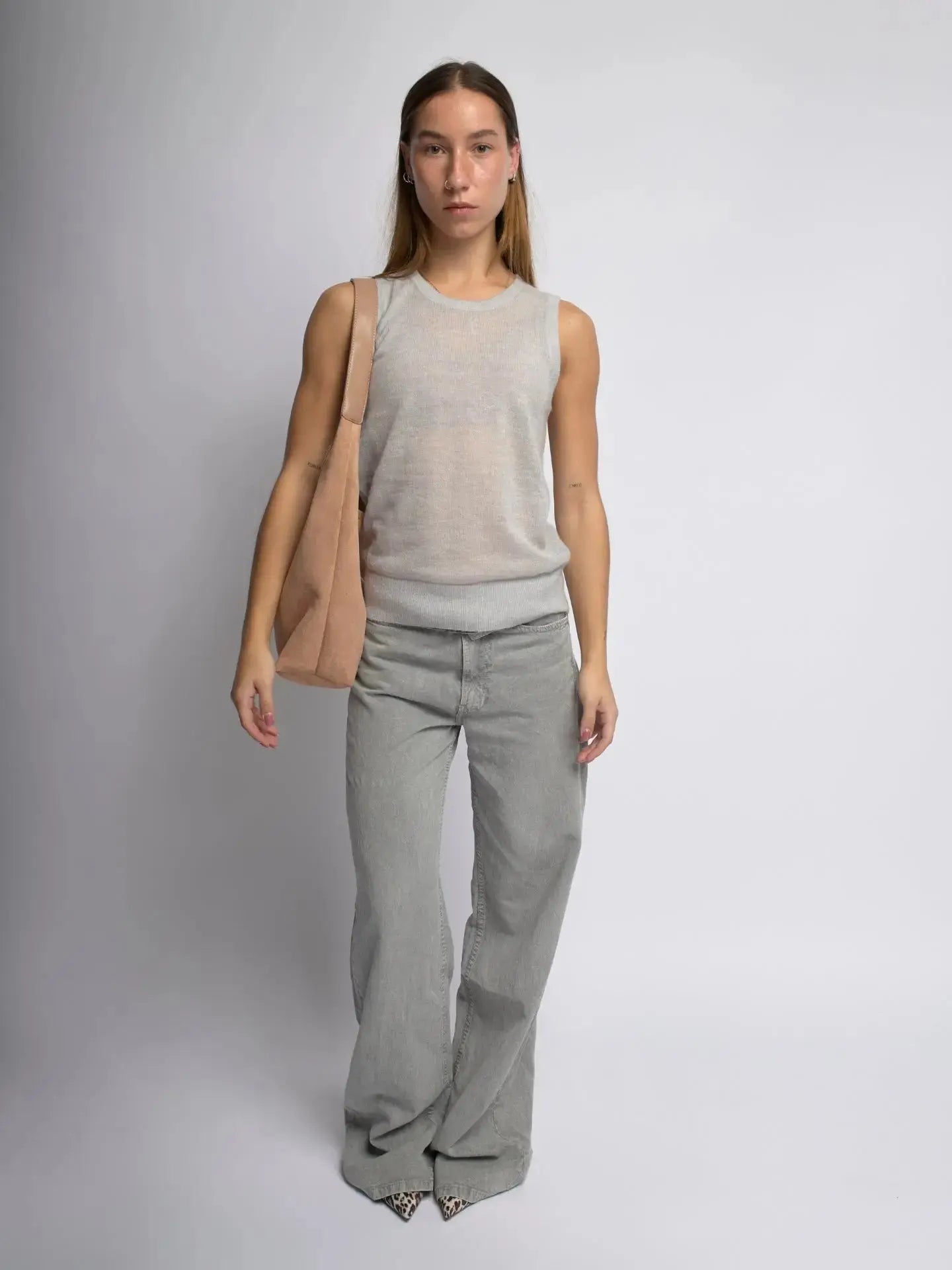 Suede Daily Leather Tote Noirvere