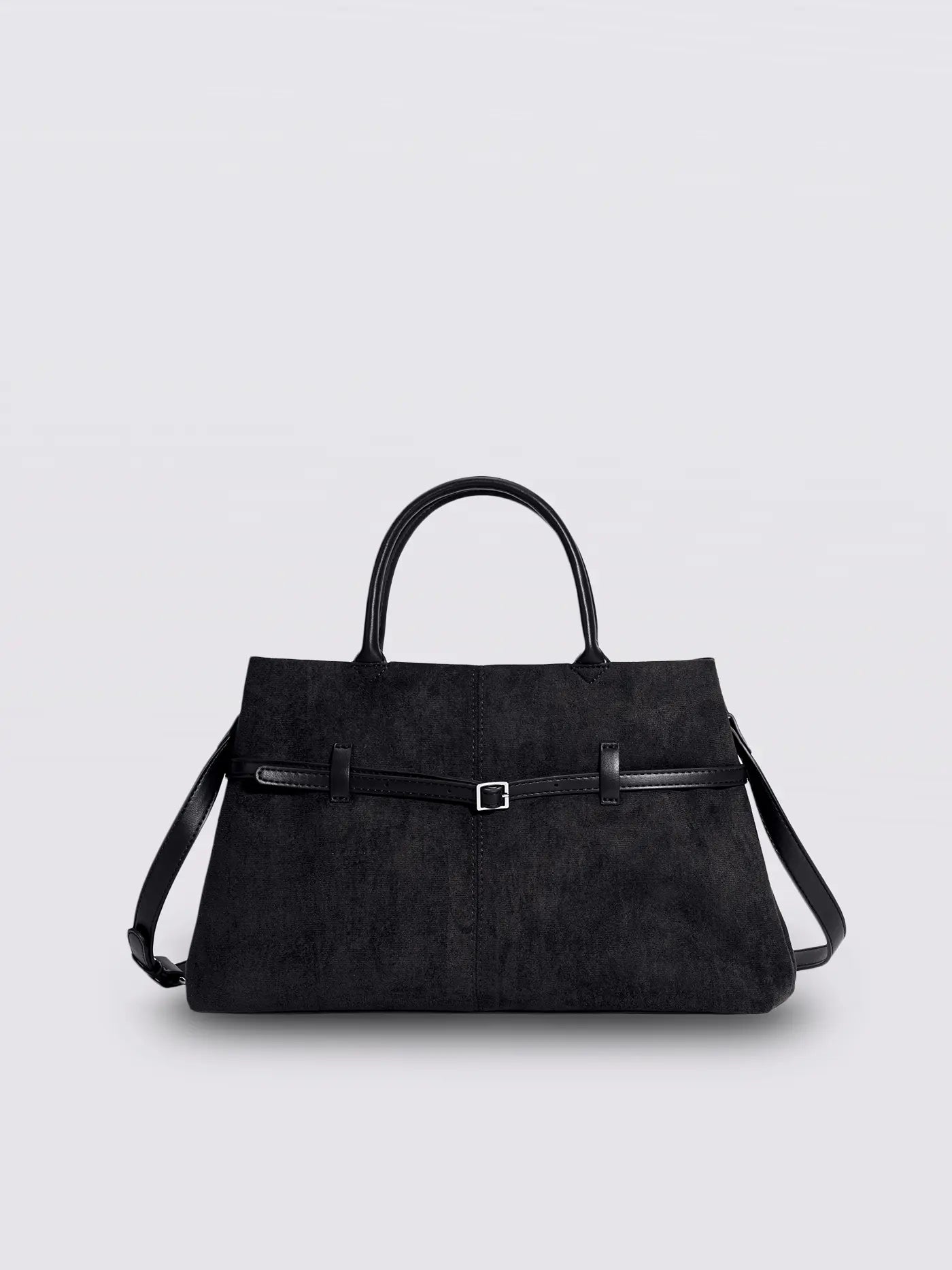 Suede Shopper with Adjustable Strap Noirvere