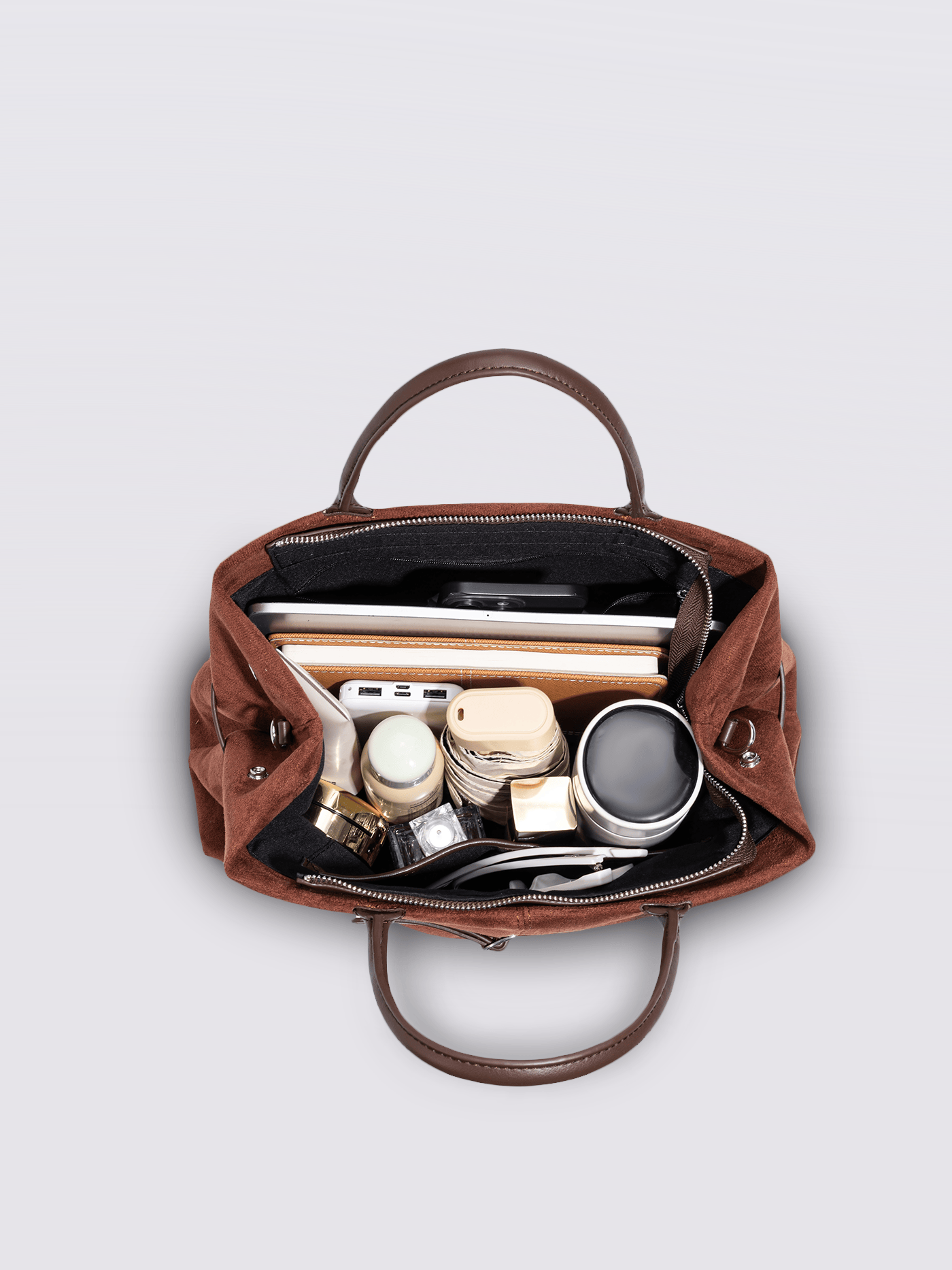 Suede Shopper with Adjustable Strap Noirvere