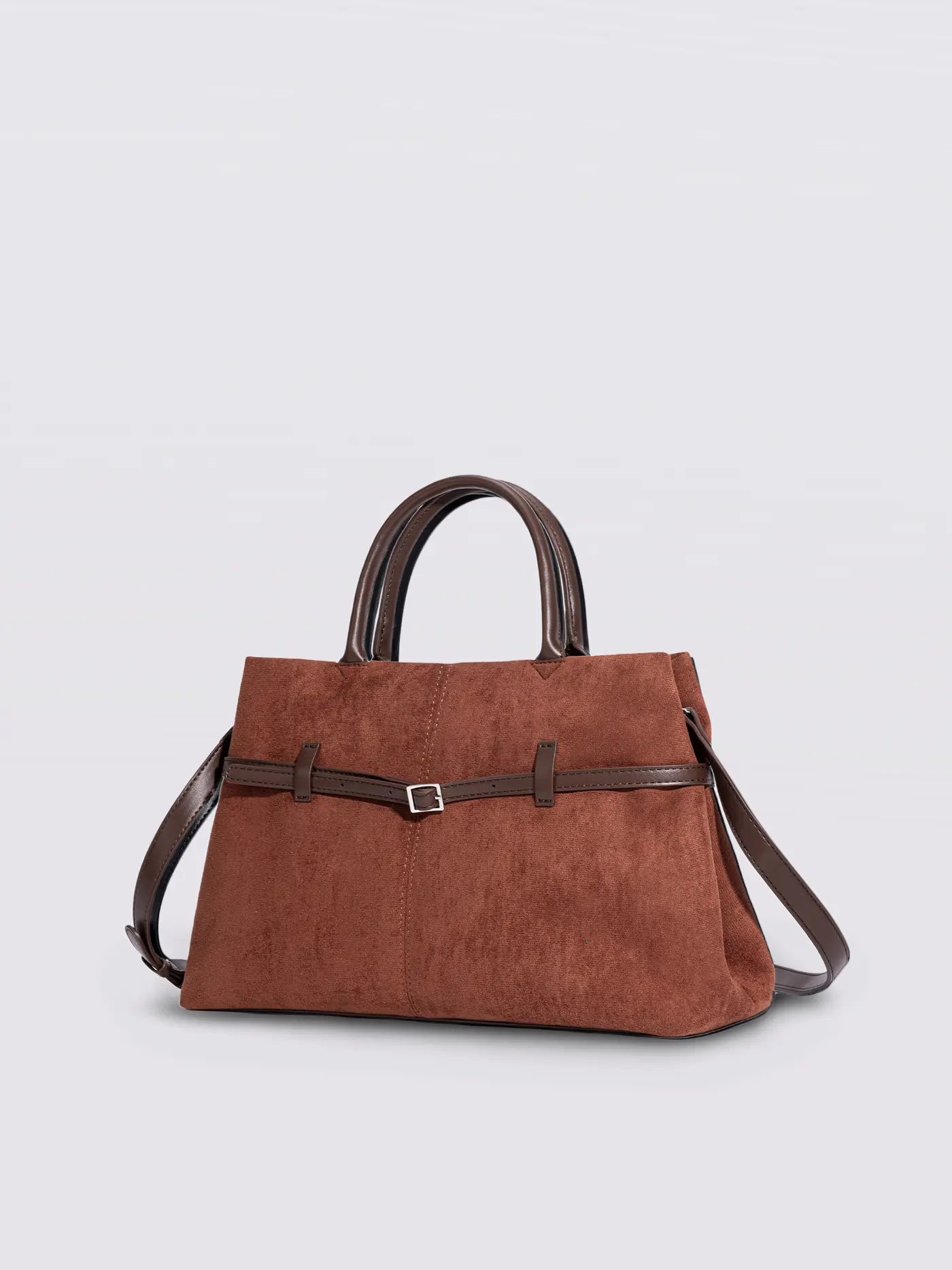 Suede Shopper with Adjustable Strap Noirvere