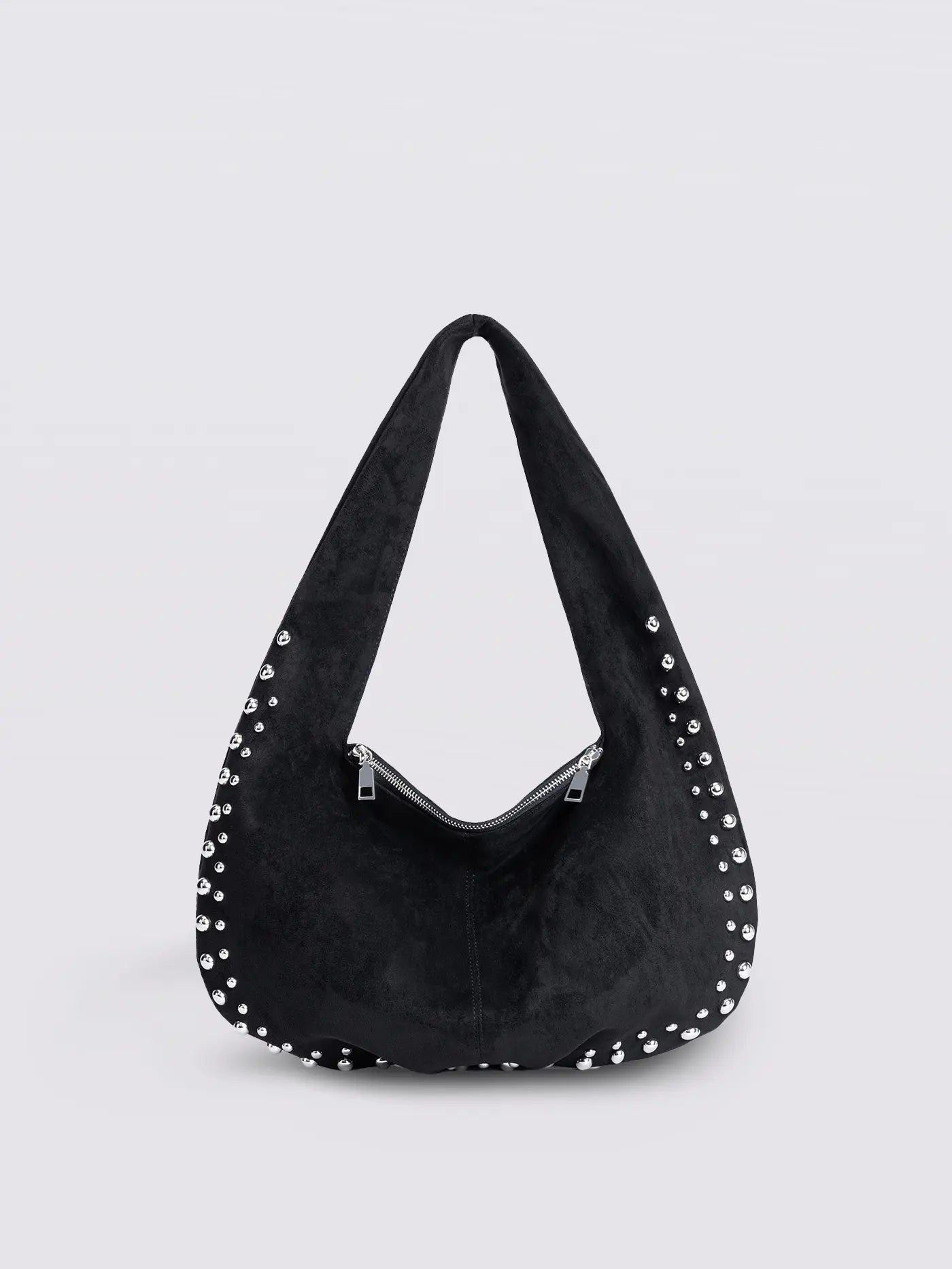 Studded Suede Shoulder Bag Noirvere