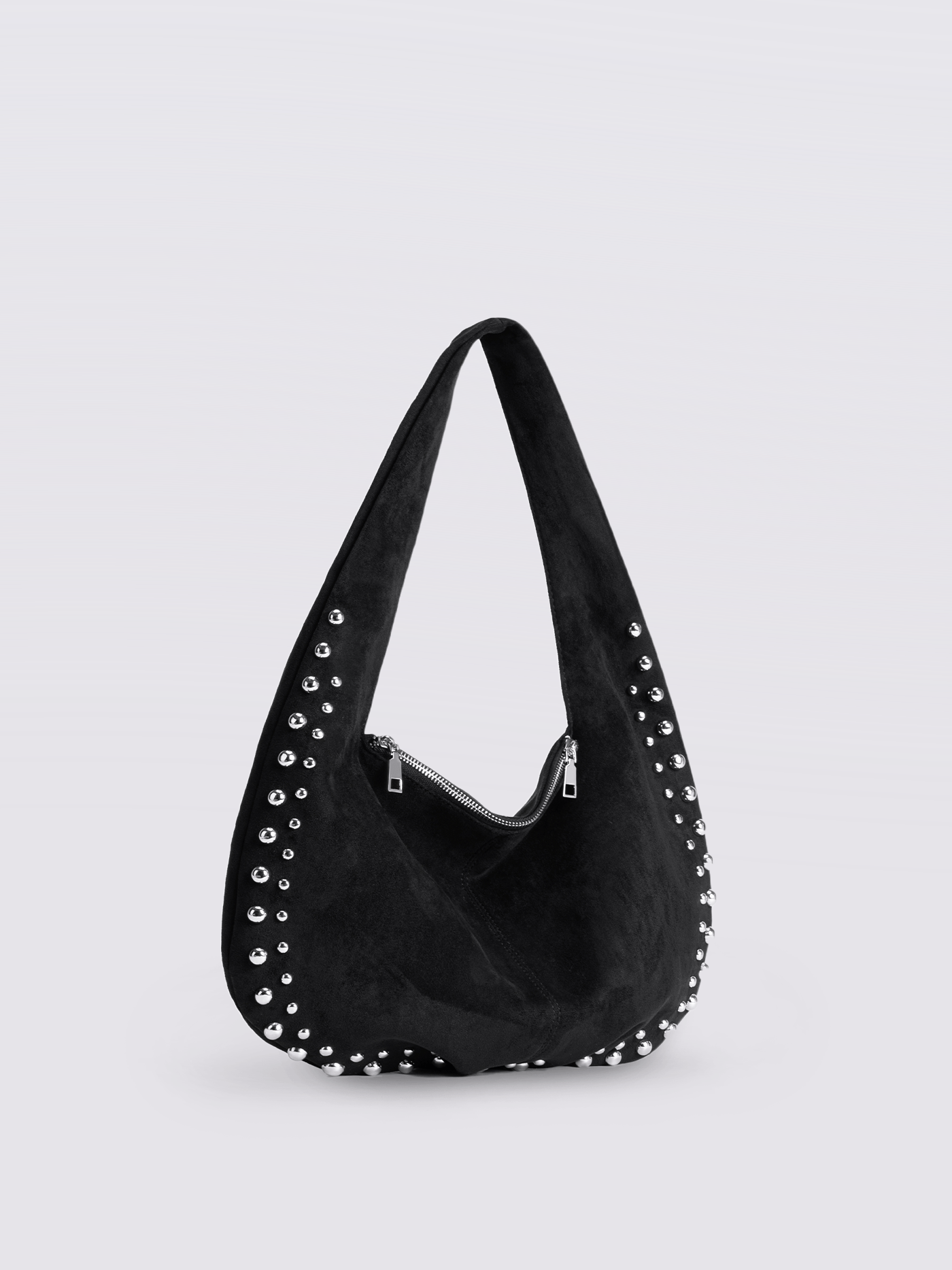 Studded Suede Shoulder Bag Noirvere