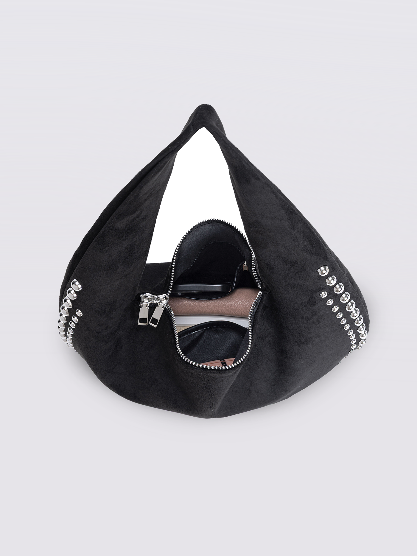 Studded Suede Shoulder Bag Noirvere