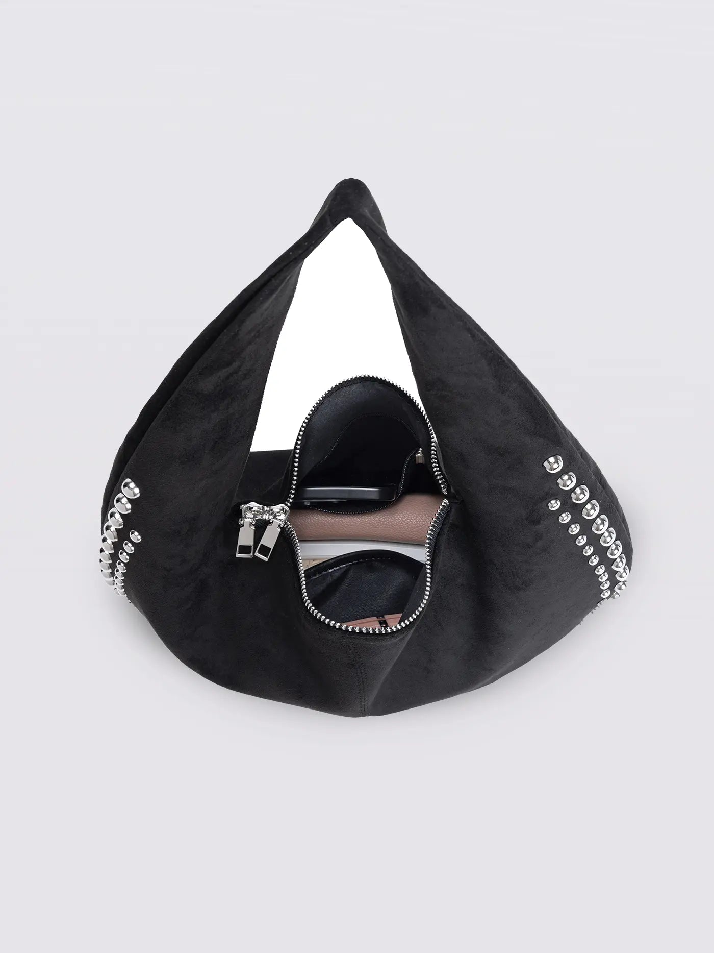 Studded Suede Shoulder Bag Noirvere