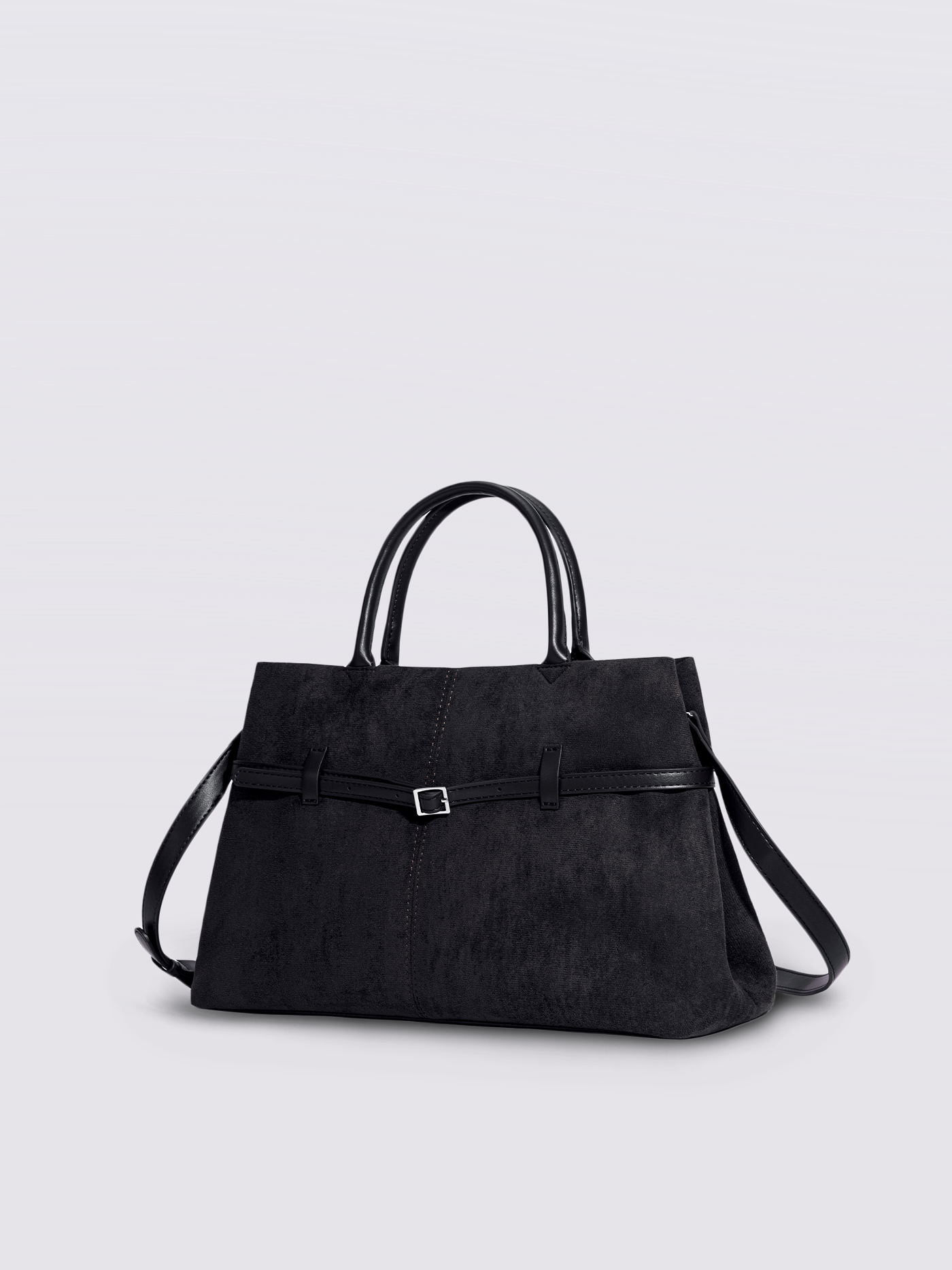 Suede Shopper with Adjustable Strap