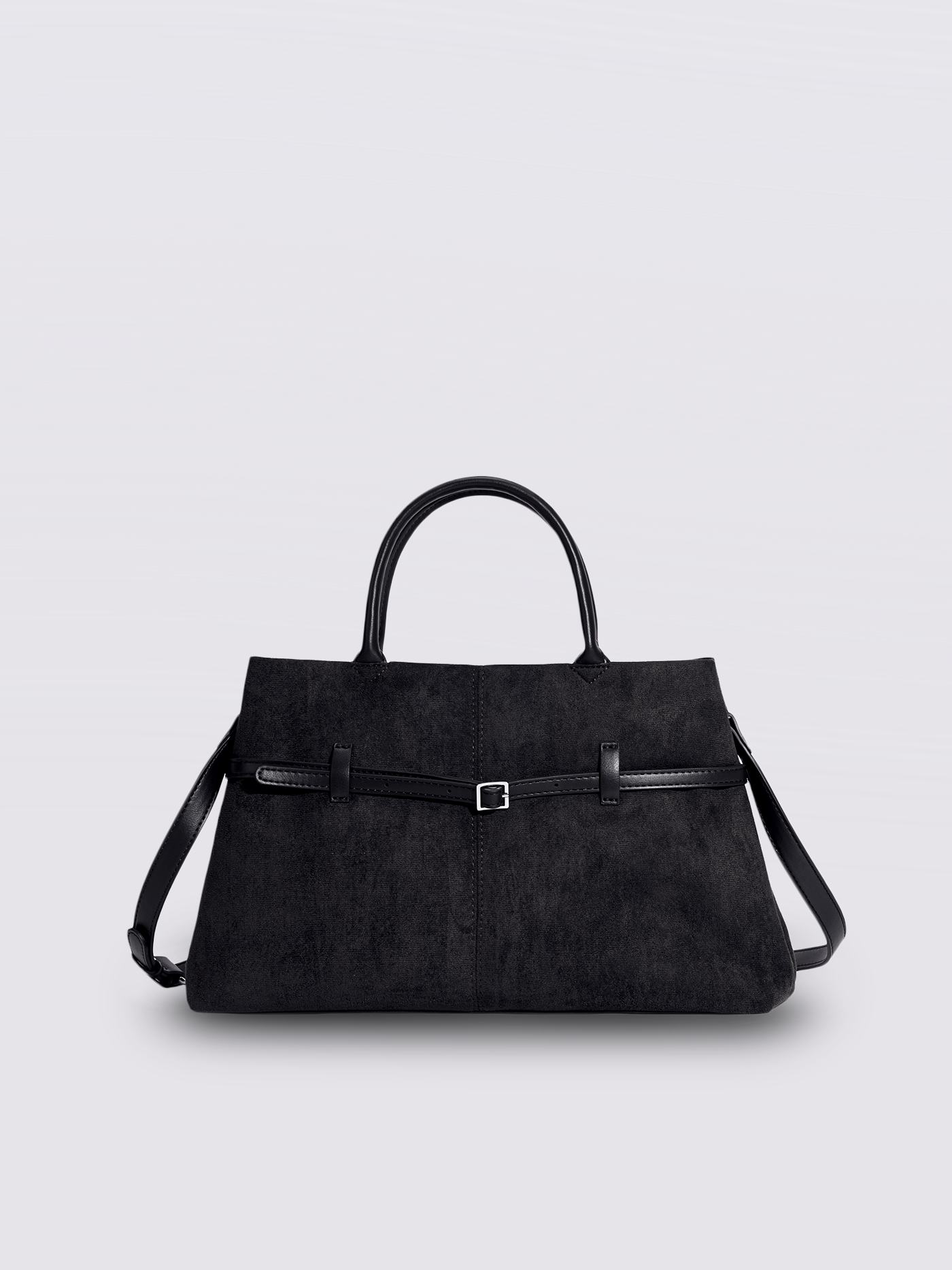 Suede Shopper with Adjustable Strap
